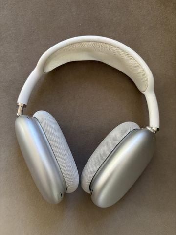 Before: the headphones photographed on a couch