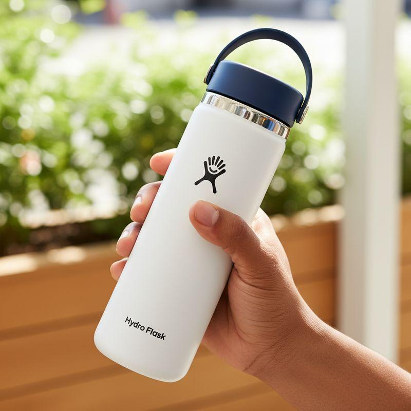 After: the Hydro Flask bottle held in a hand outdoors
