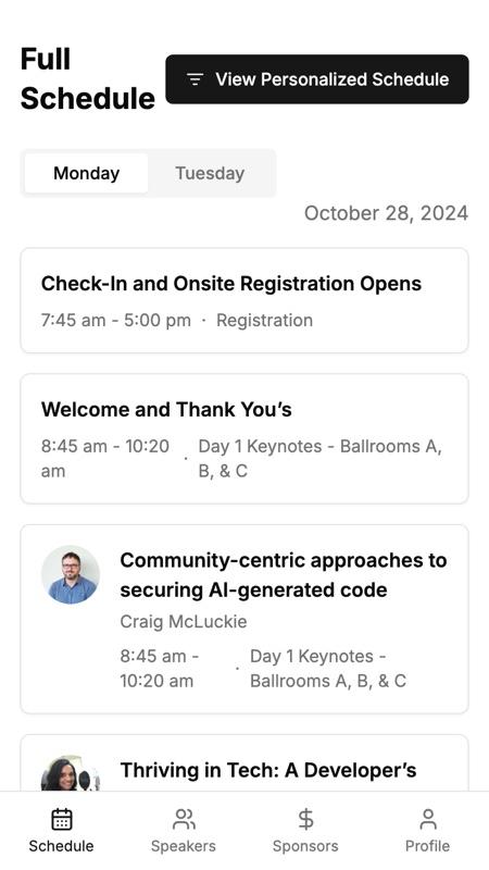 AI Conference Companion, phone screenshot 1