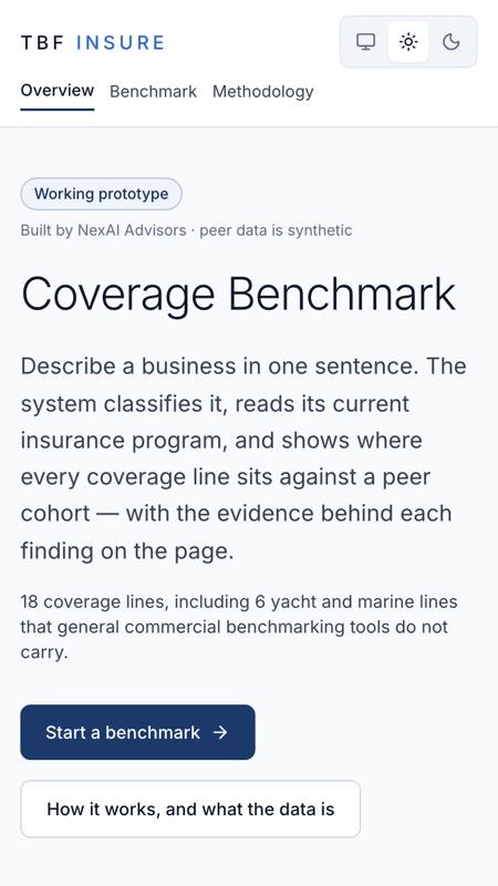 Coverage Benchmark: Insurance Program Gap Analysis, phone screenshot 1