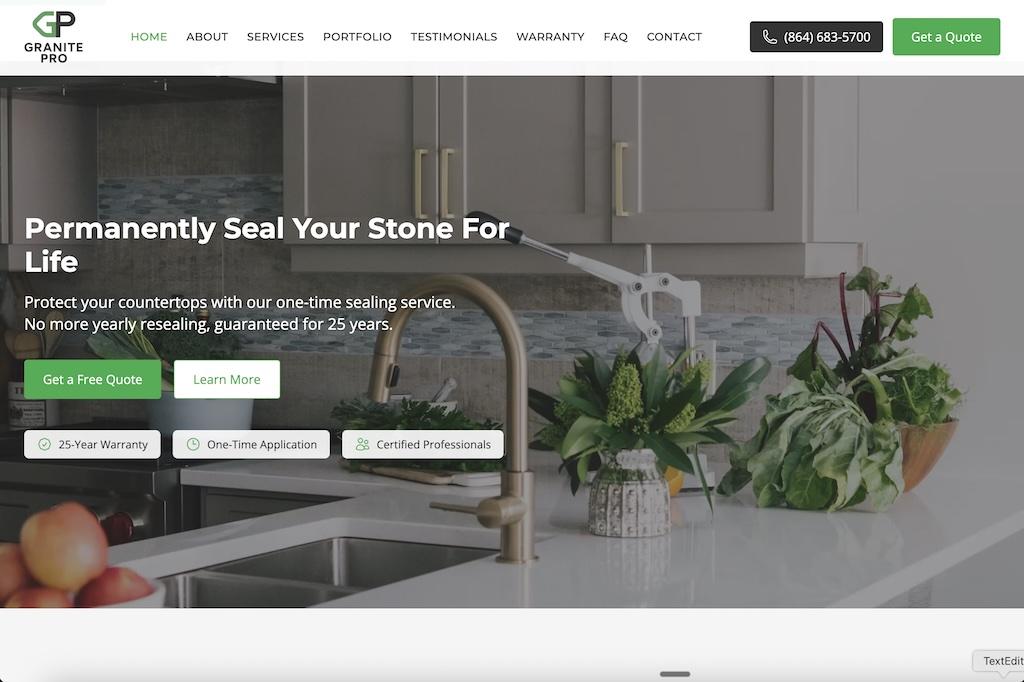 Contractor Website screenshot