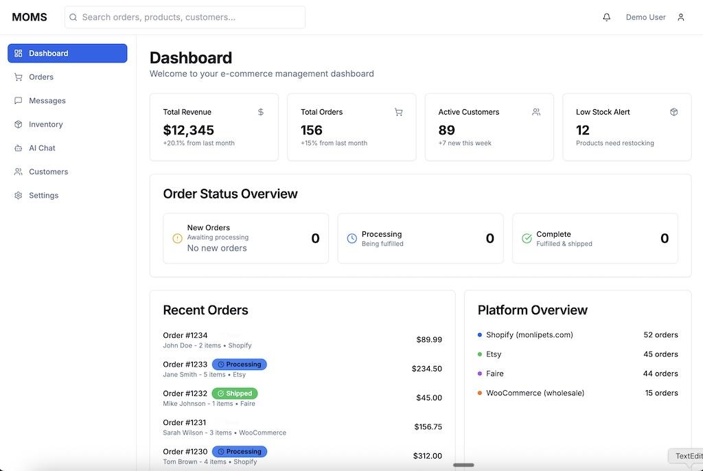 Order Management System screenshot