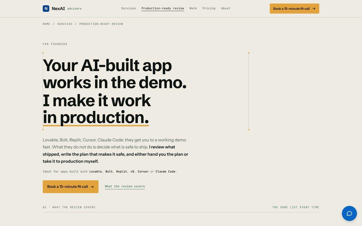 NexAI Advisors: The Two-Door Consultancy Site, desktop screenshot 2