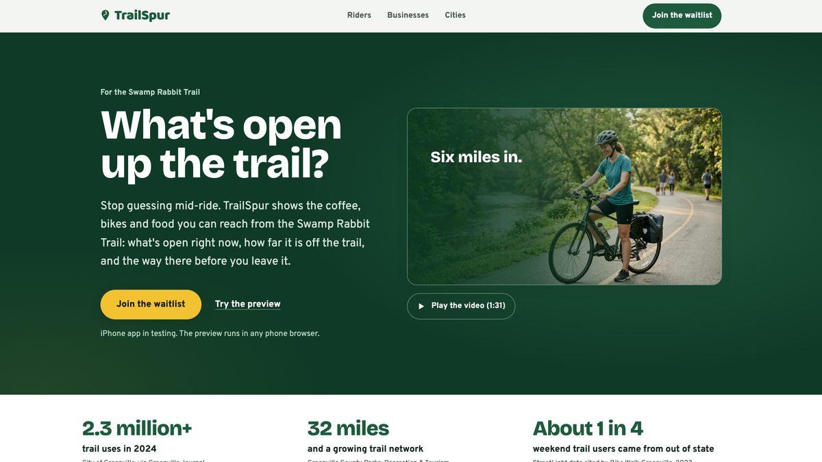 TrailSpur: What's Open Up the Trail, desktop screenshot 1