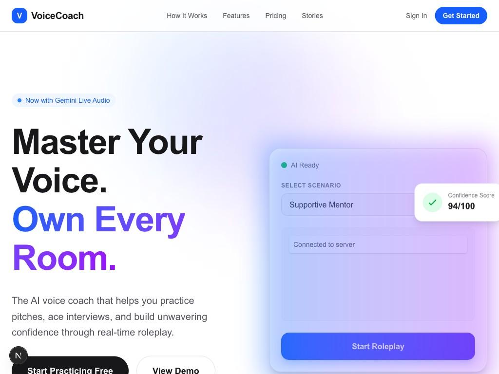 Multi-Platform AI Voice Coaching screenshot